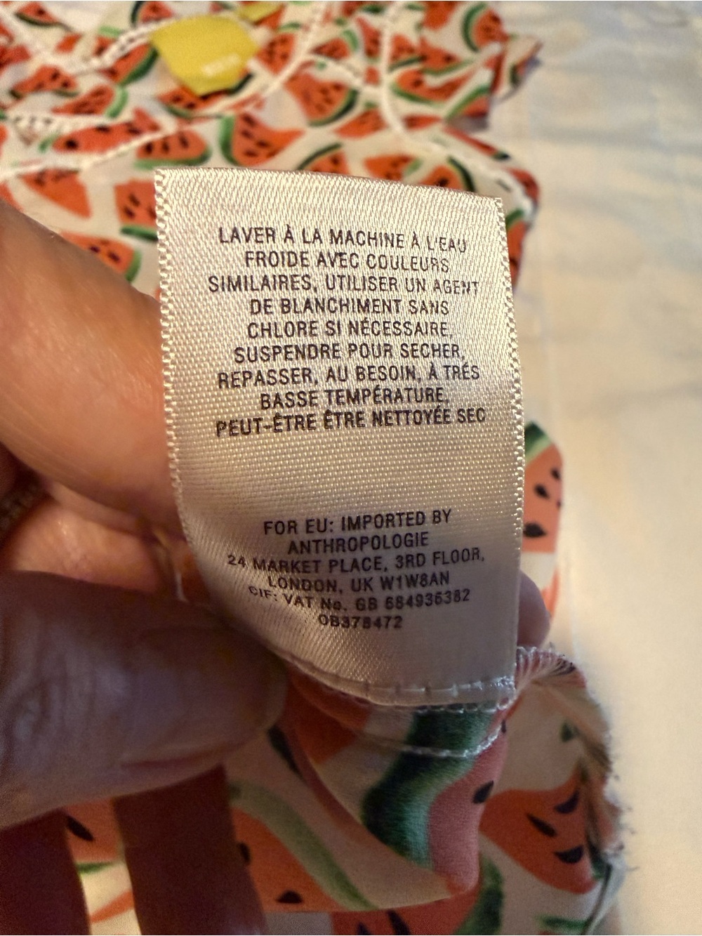 Maeve Cream Sleeveless Top with Pink-Orange Watermelon Print - Picture 10 of 10